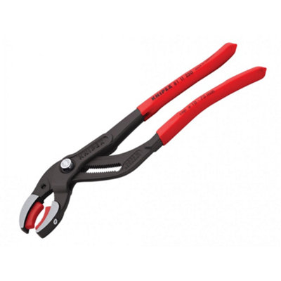 Knipex Plastic Pipe Grip Pliers Plastic Jaws 75mm Capacity 250mm Multi Colour (Black Atramentized Finish) from B&Q