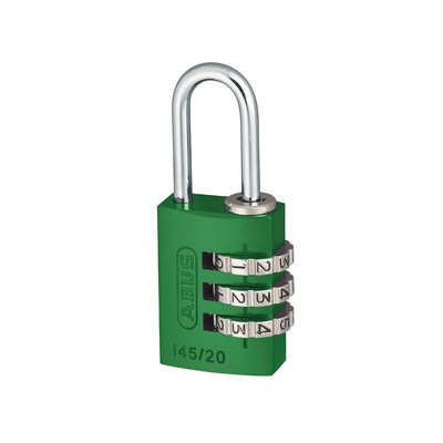 Abus Mechanical 145 Series Aluminium Combination Padlock Green (20 mm)