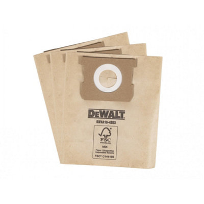 Dewalt Vacuum Dxva19-4203 Dust Bag (3 Pack) Multi Colour (One Size) from B&Q