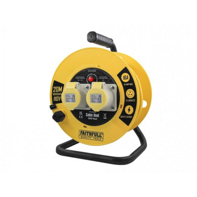 Faithfull Power Plus Open Cable Reel 110V 16A Multi Colour (20M) from B&Q