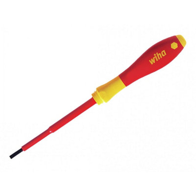 Wiha Softfinish Electric Slimfix ScrewdriverSlotted Tip Multi Colour (3.5 X 100mm) from B&Q