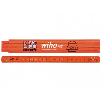 Wiha Longlife Electrician's Folding Ruler 2M Multi Colour (One Size) from B&Q