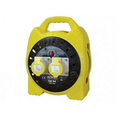 Faithfull Power Plus Semi-Enclosed Cable Reel 110V 16A Multi Colour (25M (1.5mm Cable)) from B&Q