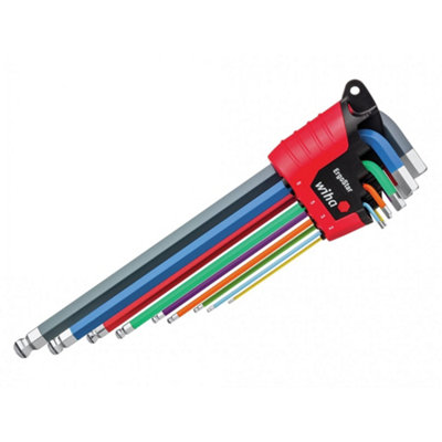 Wiha Ergostar Magicring Colour Hex Ball End L-Key Set9 Piece Multi Colour (One Size) from B&Q