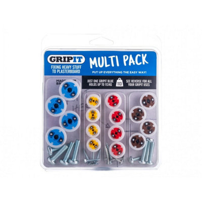 Gripit Plasterboard Fixings Multi Pack,16 PieceClam Pack Multi Colour (One Size) from B&Q