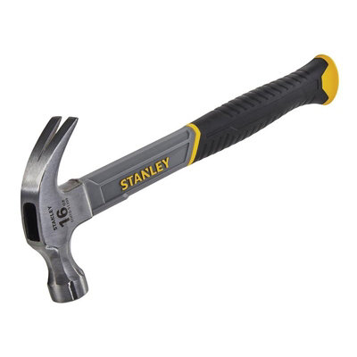 Stanley Hand Tools Curved Claw HammerFibregl Shaft Multi Colour (450G (16Oz)) from B&Q