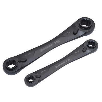 B&Q -  X6 Ratcheting Spanner Set2 Piece Multi Colour (One Size)