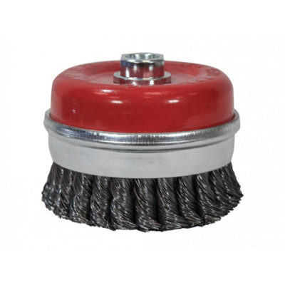 B&Q -  Wire Cup Brush Twist Knot Multi Colour (100mm X M14 X 2 0.50mm)