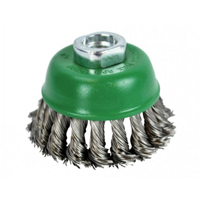 B&Q -  Wire Cup Brush Twist Knot 65mm M14X20.50mm Stainless Steel Wire Multi Colour (One Size)
