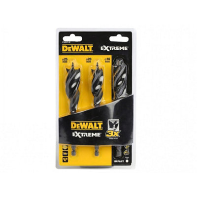  - Dewalt Power Tools Extreme Tri Flute Bit Set3 Piece Multi Colour (One Size)