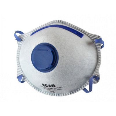 B&Q Scan Moulded Disposable Odour Mask Valved Ffp2 Protection (Pack 3) Multi Colour (One Size)