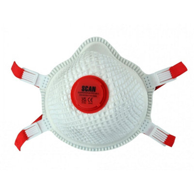 B&Q Scan Moulded Valved Masks Ffp3 With Mesh (Pack 2) Multi Colour (One Size)