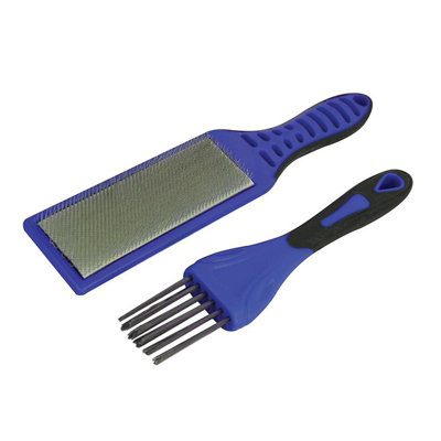 B&Q -  2 Piece File Card Brush Kit Multi Colour (One Size)