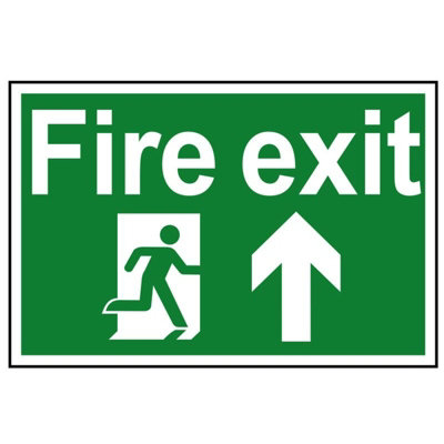 Scan Fire Exit Running Man Arrow UpPvc Sign 300 X 200mm Multi Colour (300 X 200mm) from B&Q