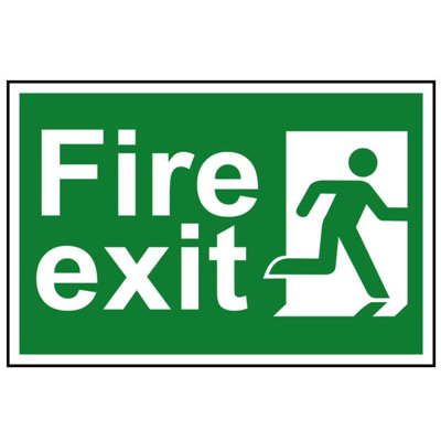 - Scan Fire Exit Man Running RightPvc Sign 300 X 200mm Multi Colour (200 X 300mm)