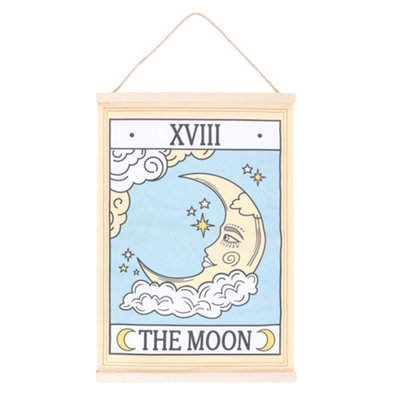 Something Different The Moon Vintage Tarot Wall Hanger White/blue/yellow (One Size) from B&Q