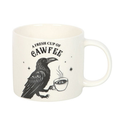 Something Different Fresh Cup Of Cawfee Raven 500Ml Mug - White - Image 3