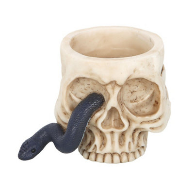  - Something Different Skull & Snake Tealight Holder White (One Size)