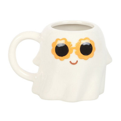 Something Different Groovy Ghost 500Ml Mug - White/Yellow/Black - Image 3