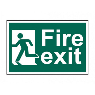  - Scan Fire Exit Man Running LeftPvc Sign 300 X 200mm Multi Colour (200 X 300mm)