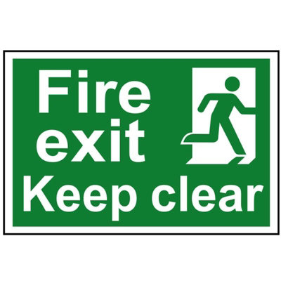  - Scan Fire Exit Keep ClearPvc Sign 300 X 200mm Multi Colour (200 X 300mm)
