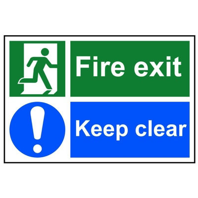  - Scan Fire Exit Keep ClearPvc Sign 300 X 200mm Multi Colour (200 X 300mm)