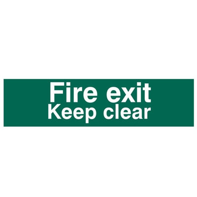  - Scan Fire Exit Keep Clear Text OnlyPvc Sign 200 X 50mm Multi Colour (200 X 50mm)