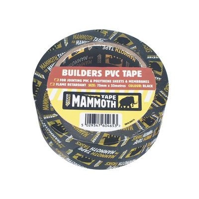 B&Q Black Everbuild Sika Builders Pvc Tape B (50Mm X 33M) 33M