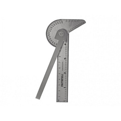 Faithfull Multi Purpose Angle Protractor 100mm (4In) Multi Colour (One Size) from B&Q