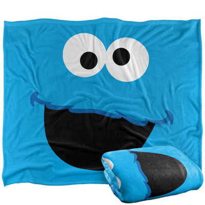 Sesame Street Face Cookie Monster Blanket Multicoloured (One Size) from B&Q
