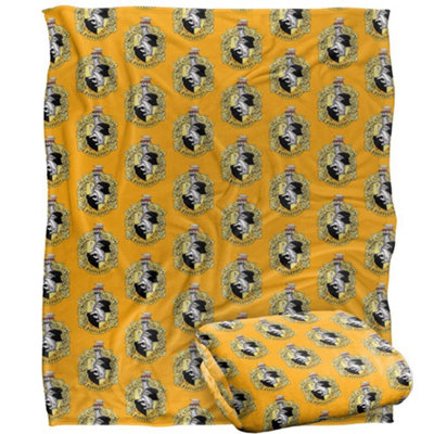 Harry Potter Hufflepuff Repeat Print Blanket Multicoloured (One Size) from B&Q