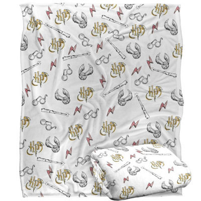 Harry Potter All-Over Print Blanket Multicoloured (One Size) from B&Q