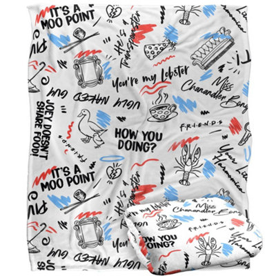 Friends Doodles Blanket Multicoloured (One Size) from B&Q
