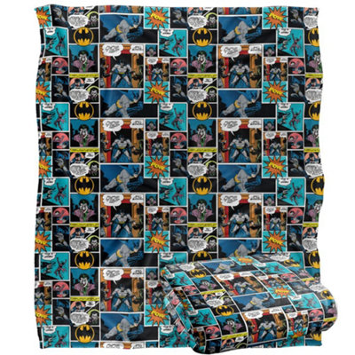 DC comics Batman Comic Collage Blanket Multicoloured (One Size) from B&Q