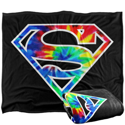 DC comics Superman Tie Dye Logo Blanket Multicoloured (One Size) from B&Q