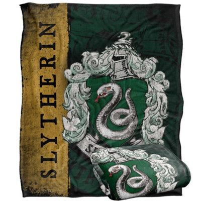 Harry Potter Slytherin Crest Blanket Multicoloured (One Size) from B&Q