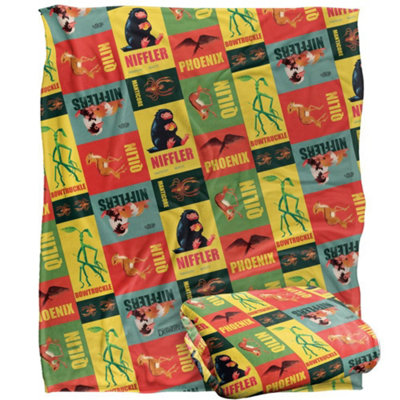  - Fantastic Beasts Collage Blanket Multicoloured (One Size)