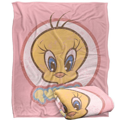 Looney Tunes Headshot Tweety Blanket Multicoloured (One Size) from B&Q