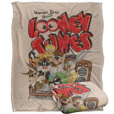 Looney Tunes Warner Bros Presents Group Shot Blanket Multicoloured (One Size) from B&Q