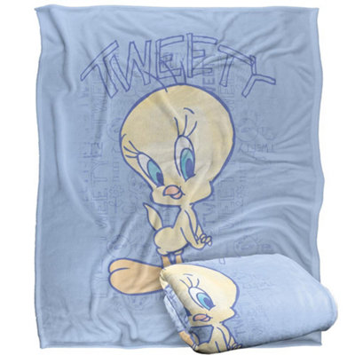 Looney Tunes Sketch Tweety Blanket Multicoloured (One Size) from B&Q