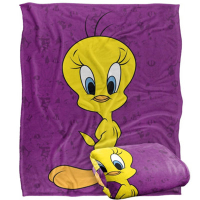 Looney Tunes Character Collage Tweety Blanket Multicoloured (One Size) from B&Q
