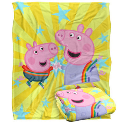 B&Q -  Pa Pig High Five Pa And George Blanket White (One Size)