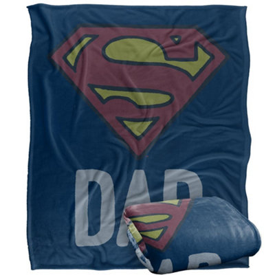 DC comics Superman Dad Logo Blanket Multicoloured (One Size) from B&Q
