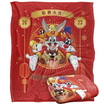 Looney Tunes Group Shot Chinese New Year Blanket Multicoloured (One Size) from B&Q