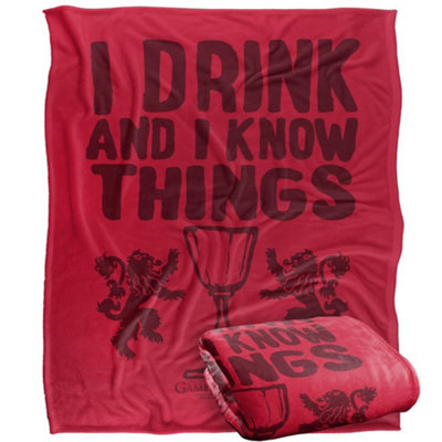 Game Of Thrones I Drink And I Know Thinga Blanket Multicoloured (One Size) from B&Q