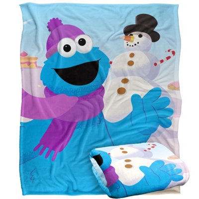 Sesame Street Snowman Cookie Monster Blanket Multicoloured (One Size) from B&Q