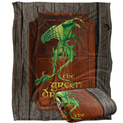 Lord Of The Rings The Green Dragon Sign Blanket Multicoloured (One Size) from B&Q