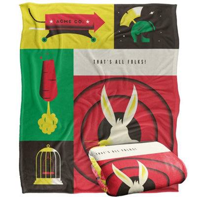 Looney Tunes Thats All Folks Blanket Multicoloured (One Size) from B&Q