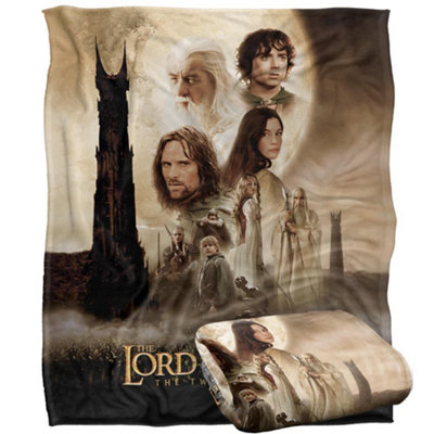 Lord Of The Rings Two Towers Movie Poster Blanket Multicoloured (One Size) from B&Q