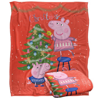 Peppa Pig Pa Pig Christmas Fun Blanket White (One Size) from B&Q